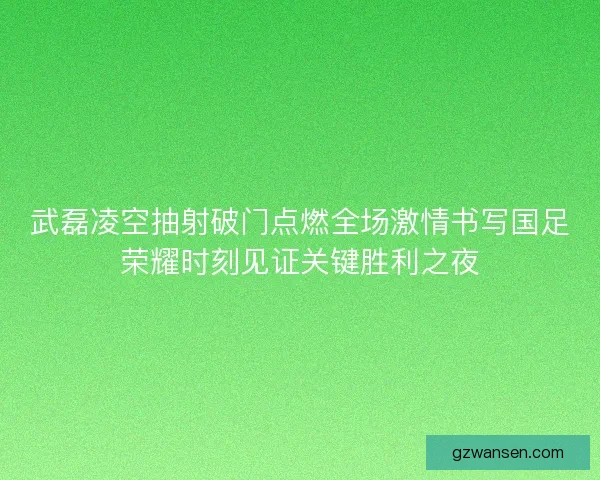 武磊凌空抽射破门点燃全场激情书写国足荣耀时刻见证关键胜利之夜